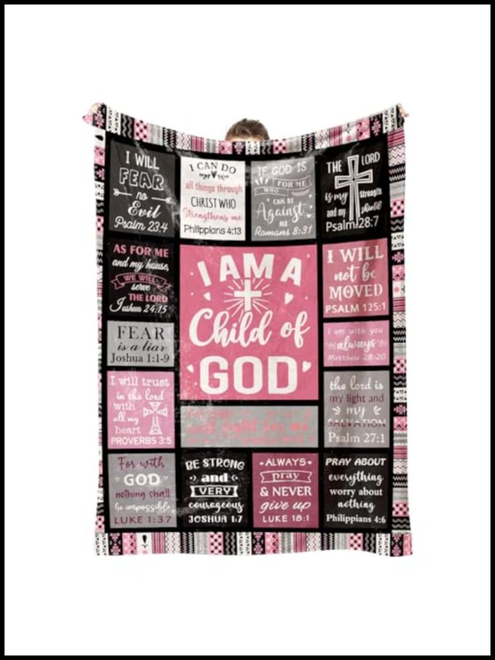 Soft Flannel Throw Blanket Cozy Christian Gift for Women Men 40x50